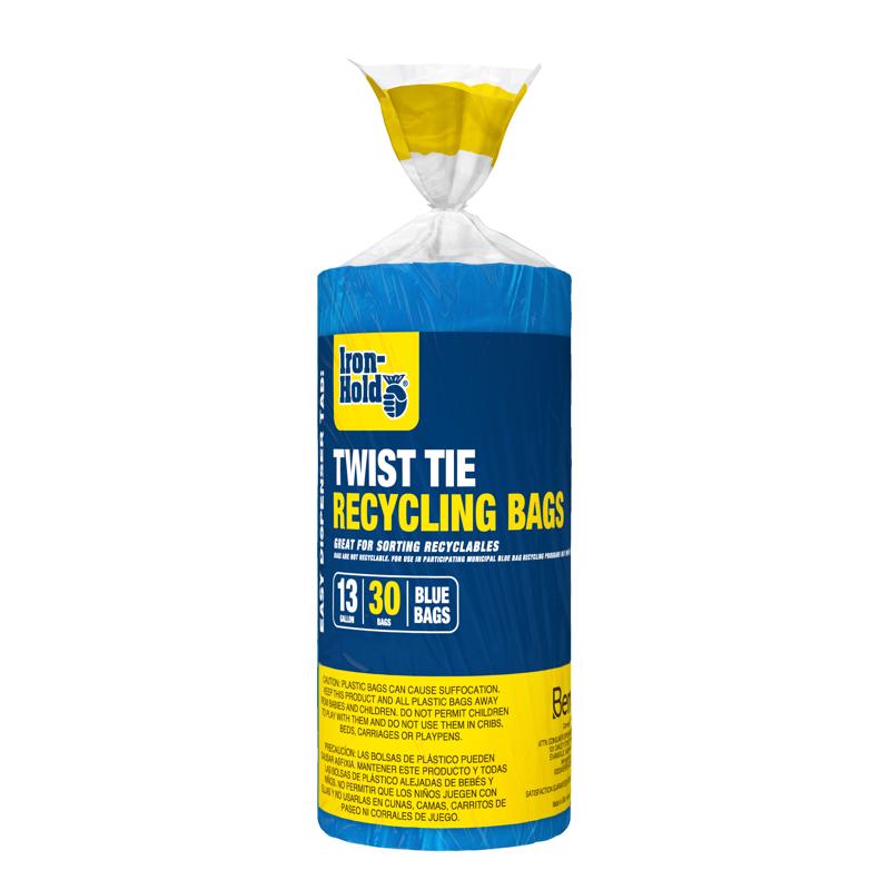 Iron-Hold 13 gal No Scent Recycling Bags Twist Tie 30 pk