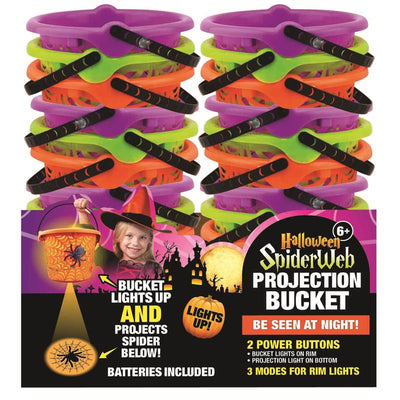 Magic Seasons Halloween Spider Web LED Projection Bucket