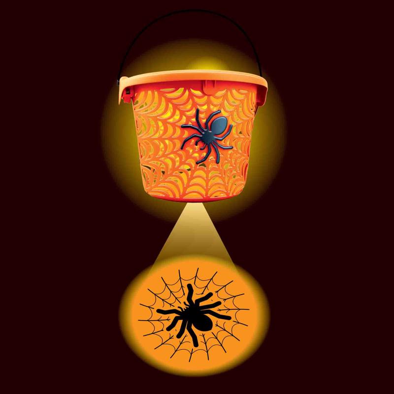 Magic Seasons Halloween Spider Web LED Projection Bucket