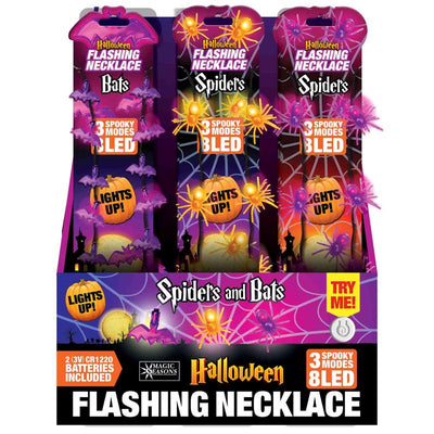Magic Seasons Halloween Bats/Spider Flashing Necklace