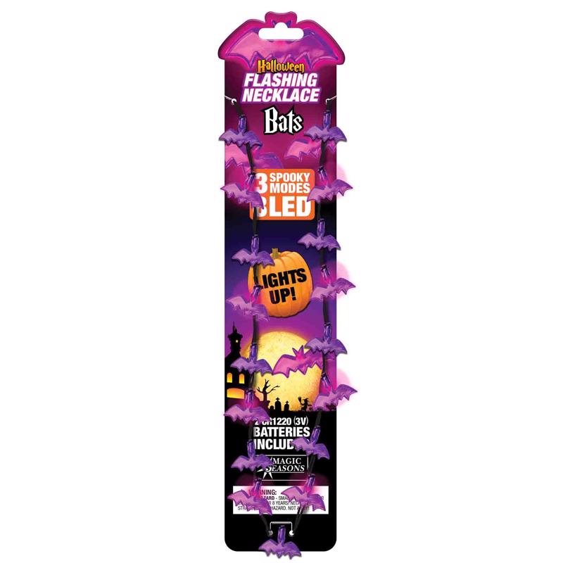 Magic Seasons Halloween Bats/Spider Flashing Necklace