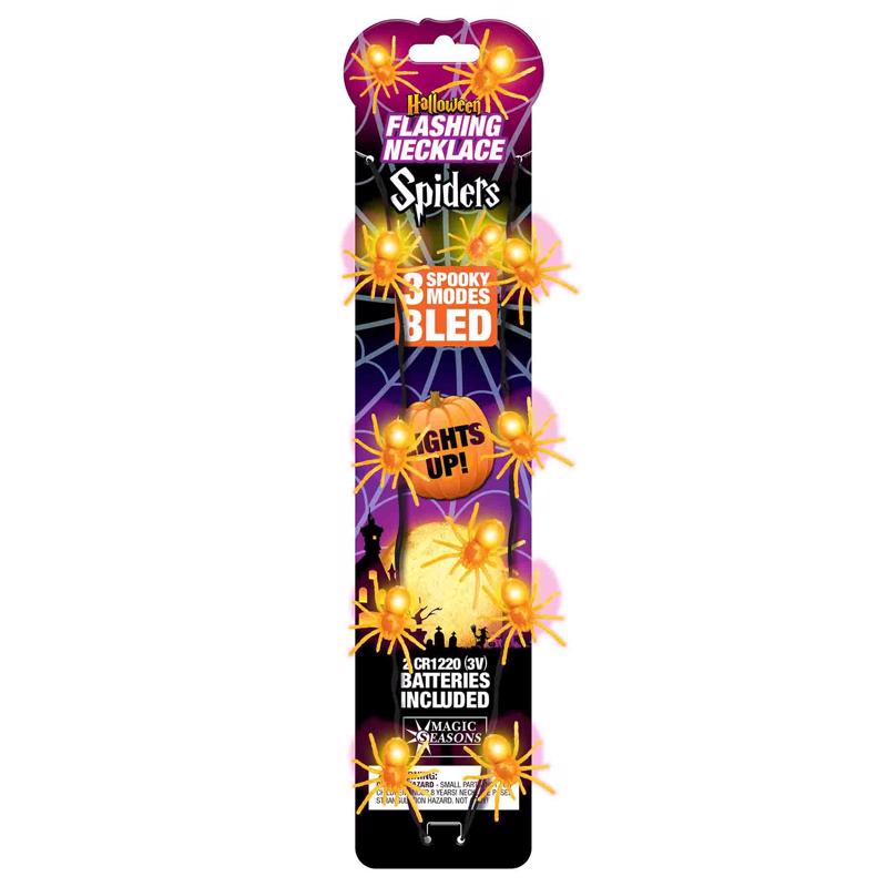 Magic Seasons Halloween Bats/Spider Flashing Necklace