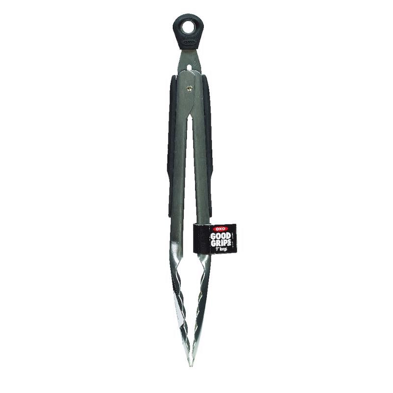 OXO Good Grips Silver/Black Stainless Steel Tongs