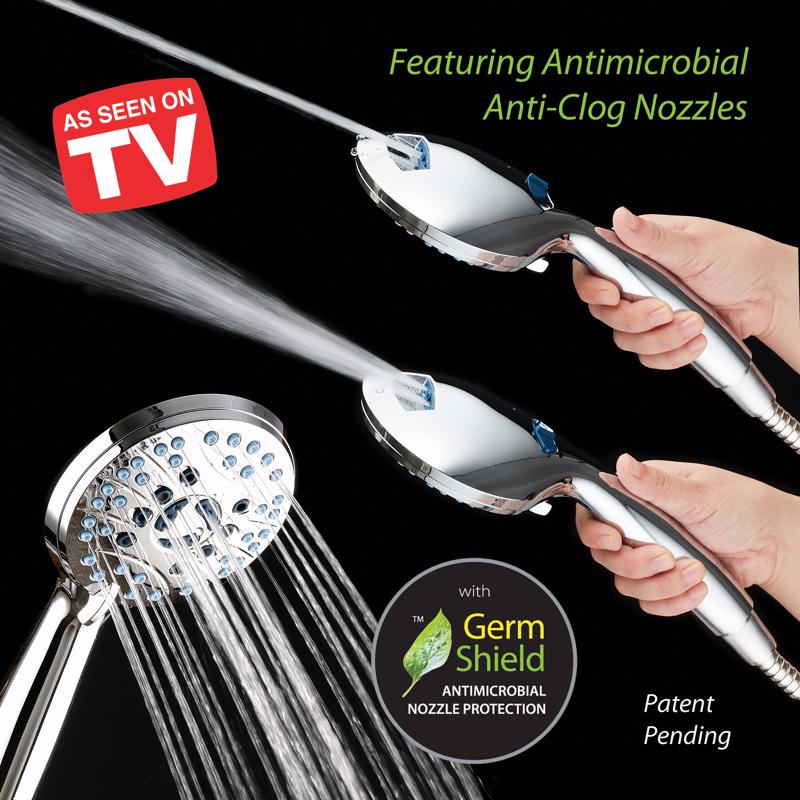 AquaCare Antimicrobial AS Seen On TV Handheld Shower Head Stainless Steel