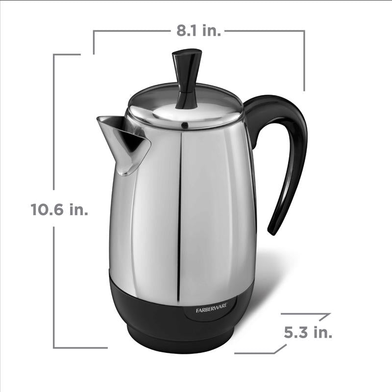 Farberware 8 cups Black/Silver Percolator