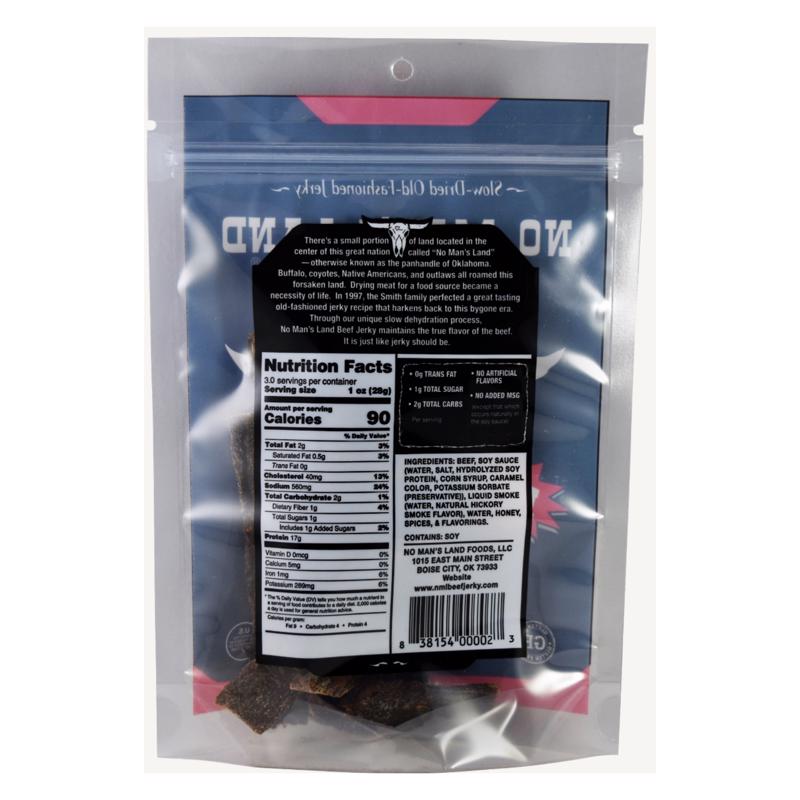 No Man's Land Hot Beef Jerky 3 oz Bagged