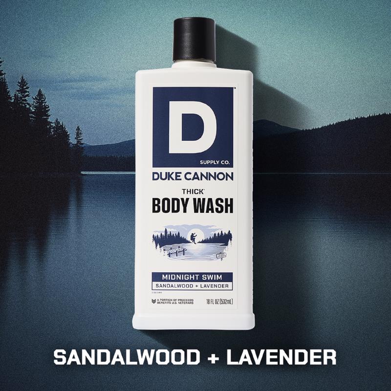 Duke Cannon Midnight Swim Sandalwood + Lavender Scent Body Wash 17.5 oz