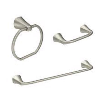 Moen Lindor Brushed Nickel Silver Zinc Towel Bar Set