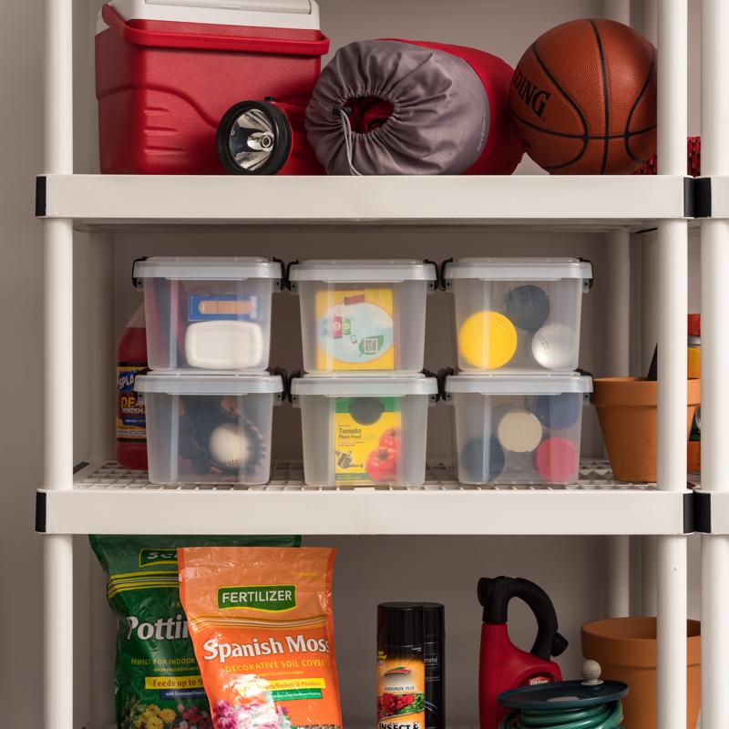 IRIS WeatherPro 6.5 qt Black/Clear Storage Box 6.50 in. H X 8.50 in. W X 11.50 in. D Stackable