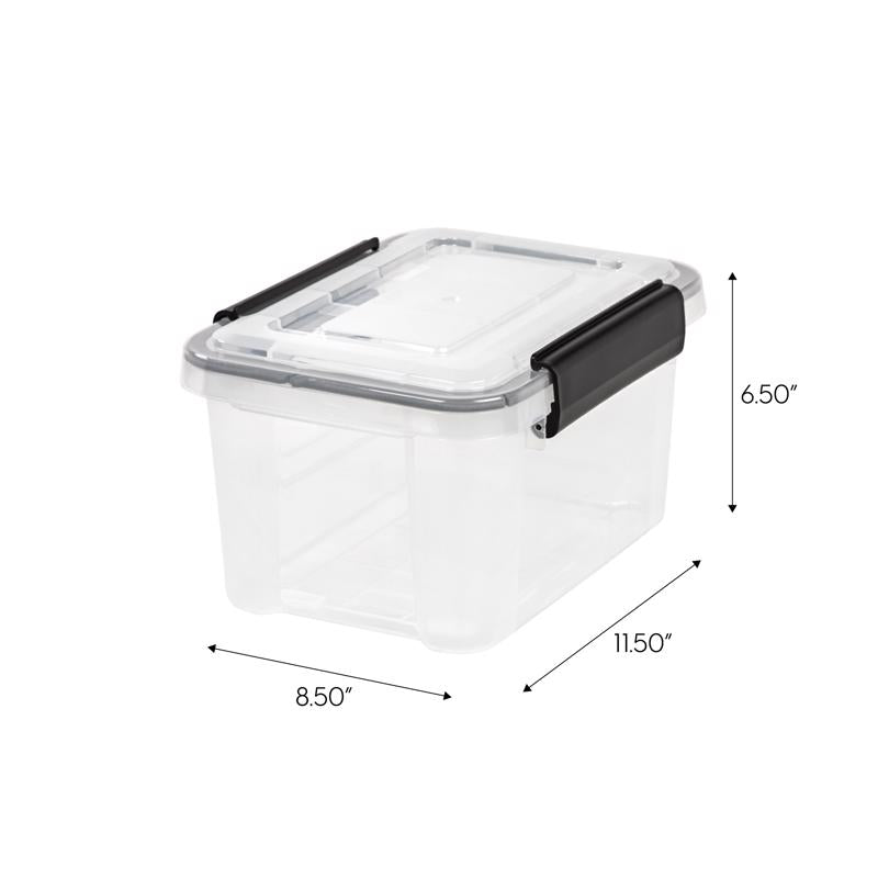 IRIS WeatherPro 6.5 qt Black/Clear Storage Box 6.50 in. H X 8.50 in. W X 11.50 in. D Stackable