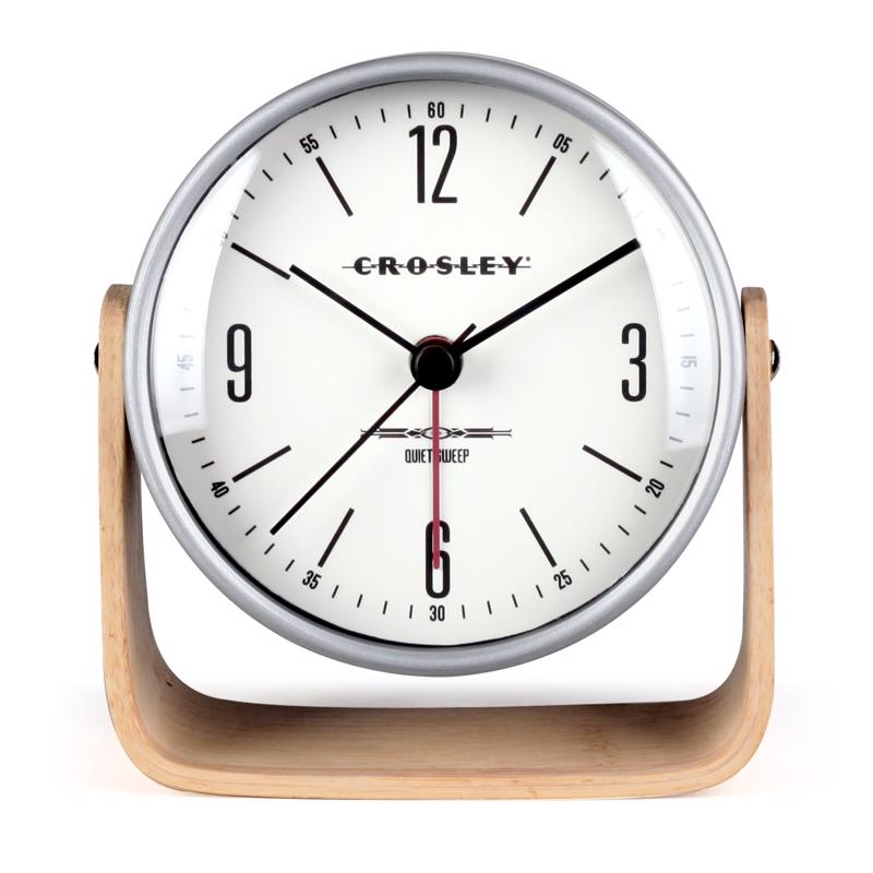 Westclox Crosley White Alarm Clock Analog Battery Operated