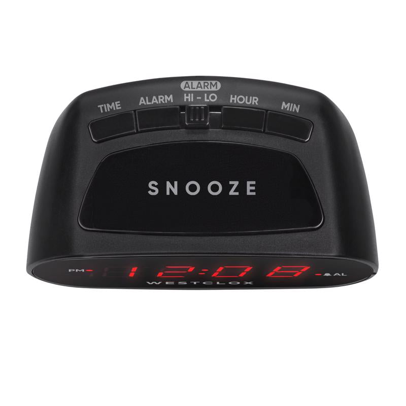 Westclox Black Alarm Clock Digital Plug-In