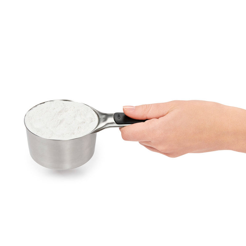 OXO Good Grips 1/4, 1/3, 1/2 , 1 cups Stainless Steel Silver Measuring Cup