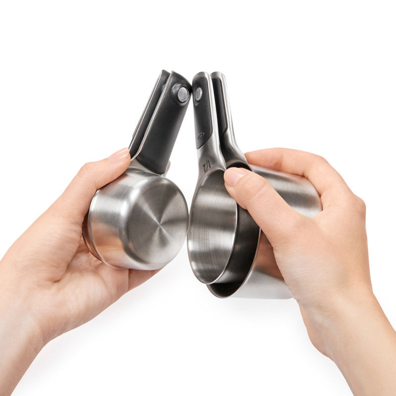 OXO Good Grips 1/4, 1/3, 1/2 , 1 cups Stainless Steel Silver Measuring Cup