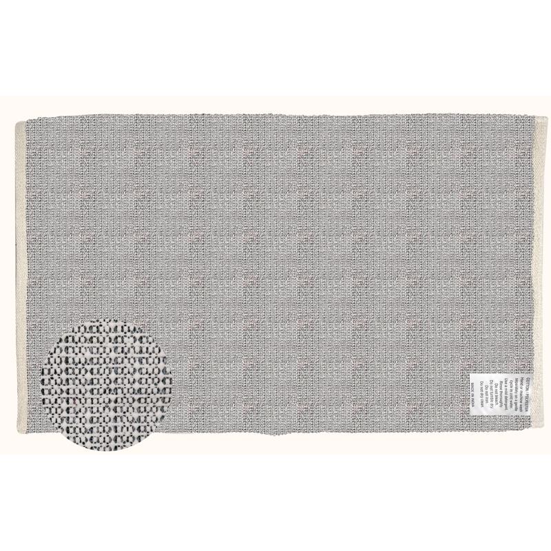 First Concept 36 in. W X 24 in. L Black/White Checkered Polyester Accent Rug