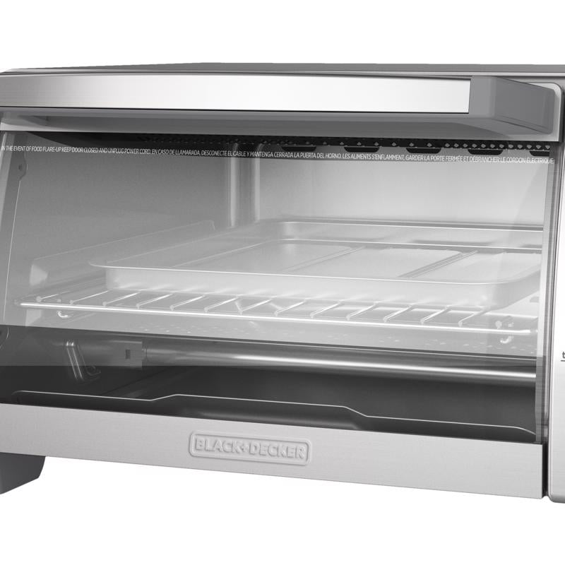 Black+Decker Stainless Steel Silver 4 slot Toaster Oven 9.33 in. H X 11.97 in. W X 17.2 in. D