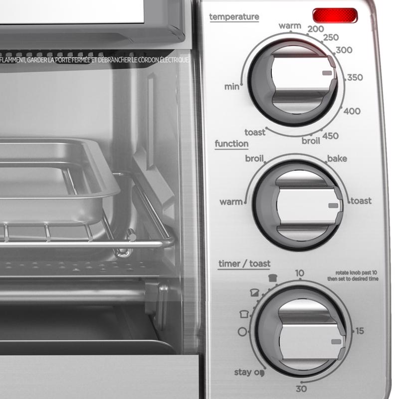 Black+Decker Stainless Steel Silver 4 slot Toaster Oven 9.33 in. H X 11.97 in. W X 17.2 in. D