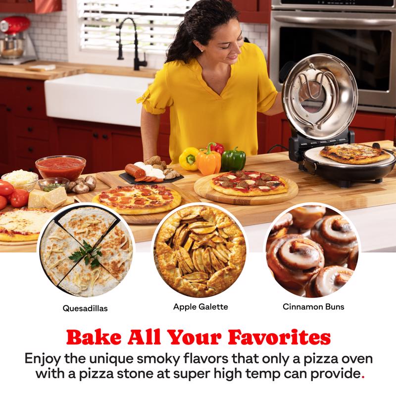 Granitestone Piezano Matte Black Electric Pizza Oven