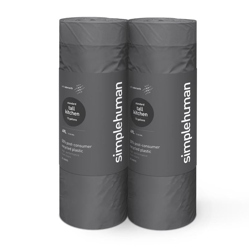 Simplehuman 13 gal Tall Kitchen Bags Drawstring 40 pk