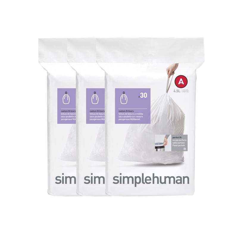 Simplehuman 1.19 gal Trash Can Liners Drawstring 90 pk