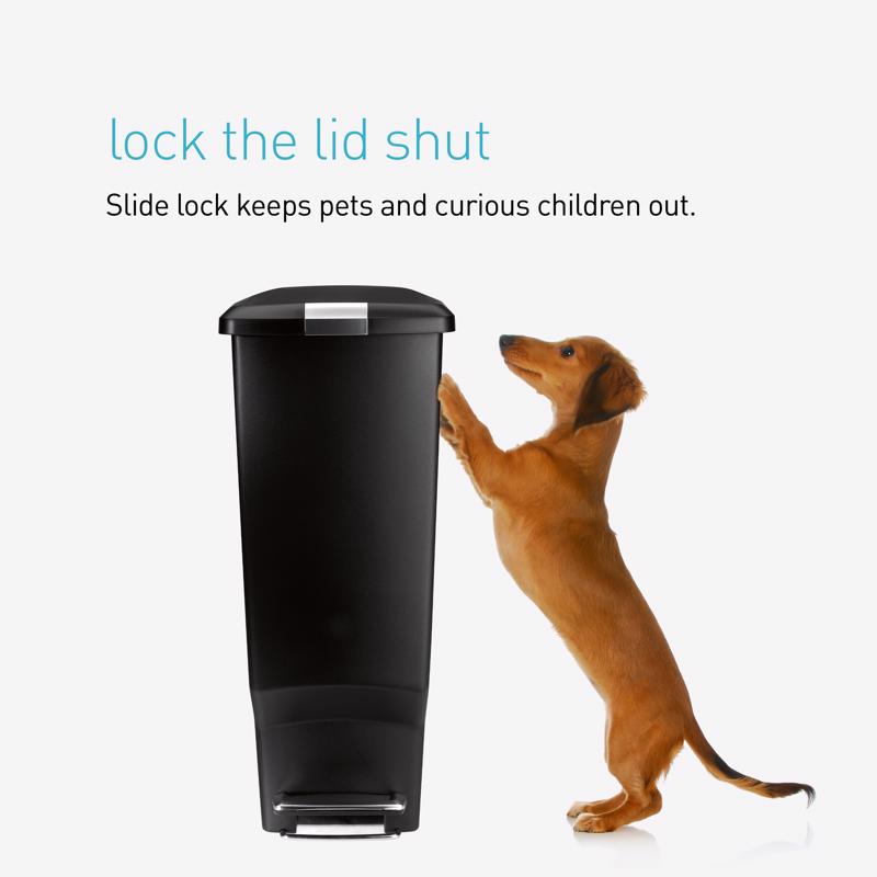 Simplehuman 40 L Black Plastic Step On Trash Can