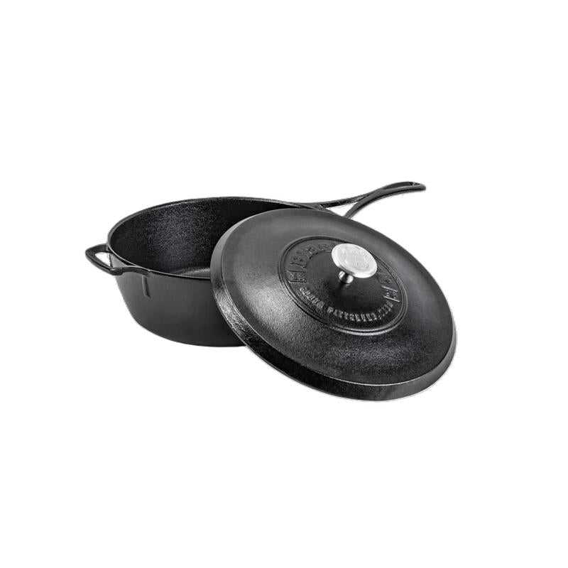 Lodge Blacklock Cast Iron Skillet w/Lid 4 qt Black