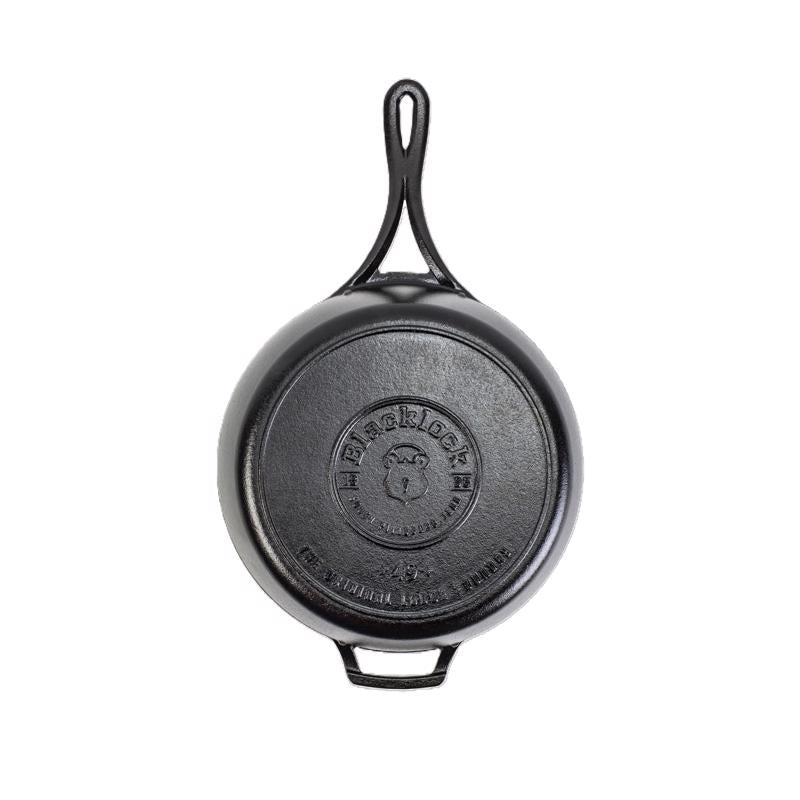 Lodge Blacklock Cast Iron Skillet w/Lid 4 qt Black