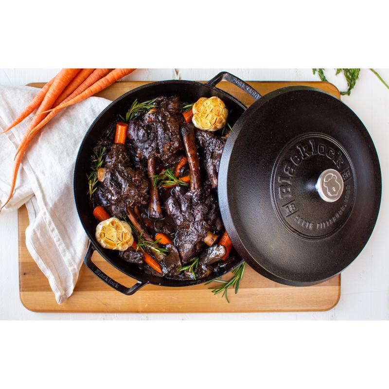 Lodge Blacklock Cast Iron Braiser With Lid 4 qt Black