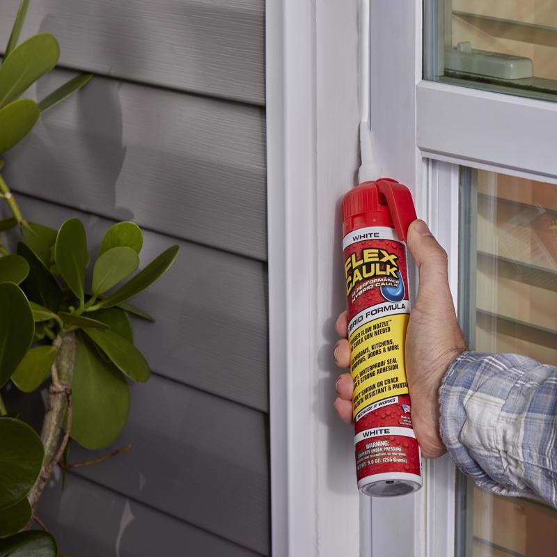 Flex Seal Family of Products Flex Caulk White Polymer Advanced Hybrid Polymer Caulk 9 oz