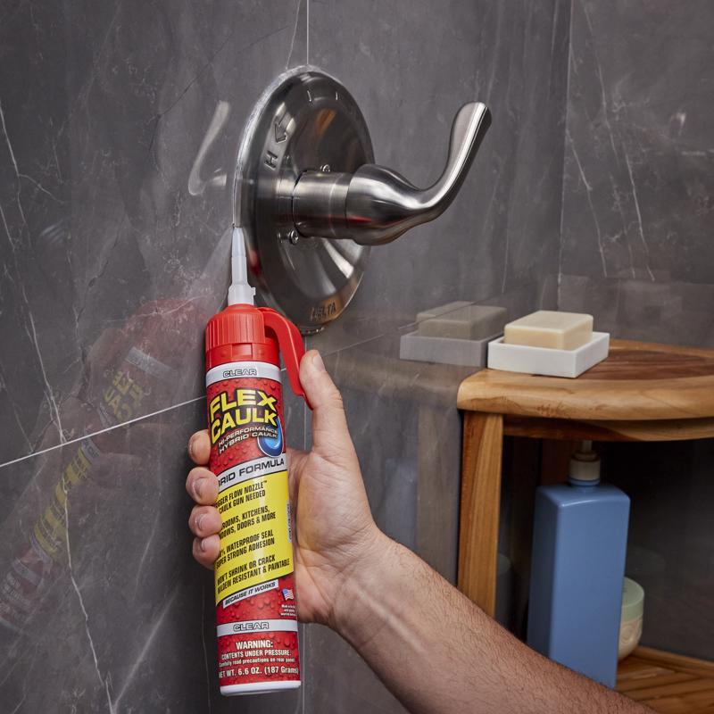 Flex Seal Family of Products Flex Caulk Clear Polymer Advanced Hybrid Polymer Caulk 6.6 oz