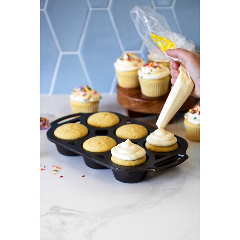 Lodge 7 in. W X 13 in. L Muffin Pan Gray