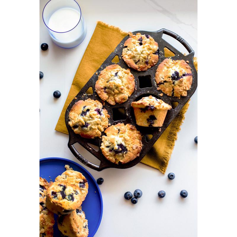 Lodge 7 in. W X 13 in. L Muffin Pan Gray