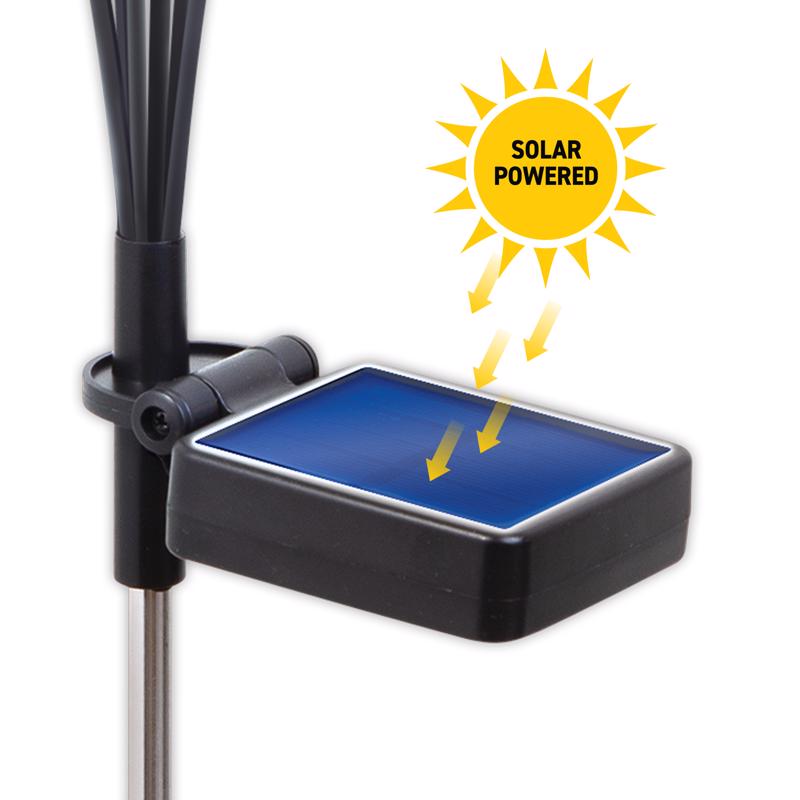 Sensor Brite Matte Black Solar Powered 10 W LED Garden Light