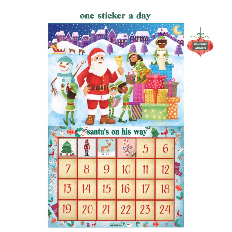Upbounders Light Skinned Santa Advent Sticker Calendar