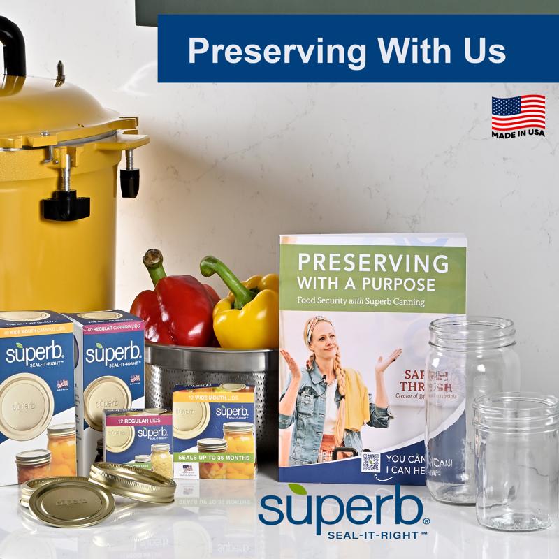 Superb Arglass Regular Mouth Canning Jar 32 oz 12 pk