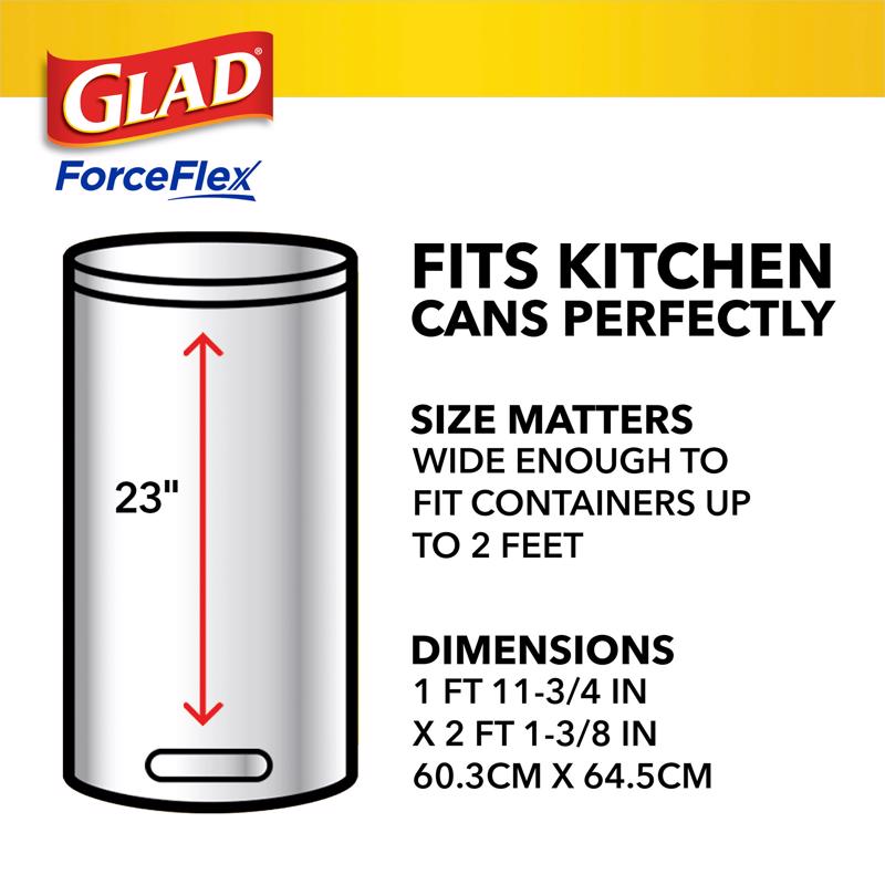 Glad Force Flex 13 gal No Scent Kitchen Trash Bags Drawstring 40 pk
