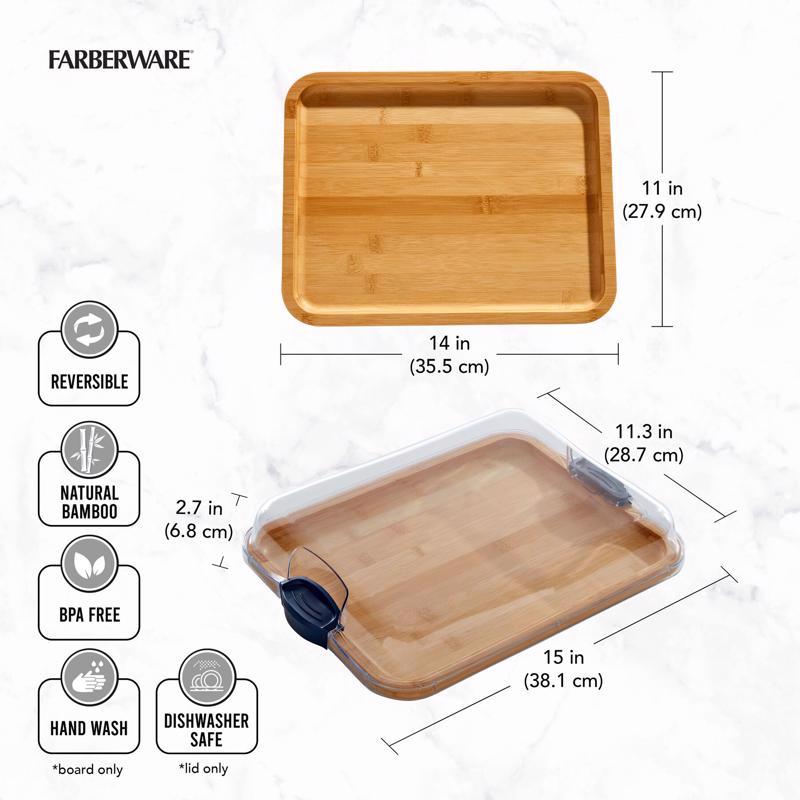 Lifetime Brands 14 in. L X 11 in. W Bamboo Cutting Board & Serve Tray