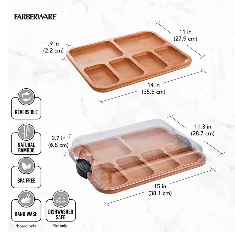 Lifetime Brands 14 in. L X 11 in. W Bamboo Cutting Board & Serve Tray
