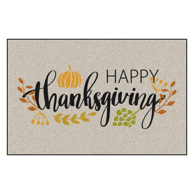 Fanmats 30 in. W X 20 in. L Multi-Color Happy Thanksgiving Rubber Door Mat