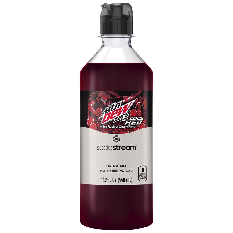 SodaStream Mountain Dew Code Red Zero Sugar Cherry Soda Mix 440 ml
