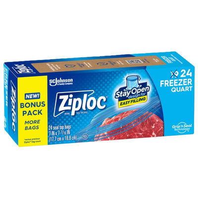 Ziploc Grip 'n Seal Technology 24 qt Clear Freezer Bag