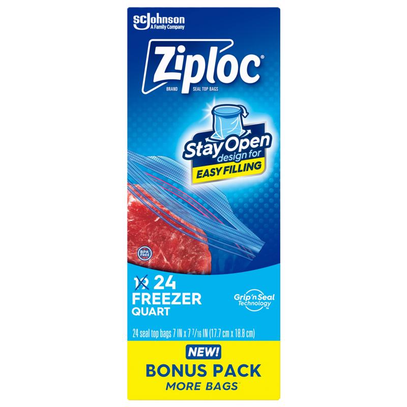 Ziploc Grip 'n Seal Technology 24 qt Clear Freezer Bag