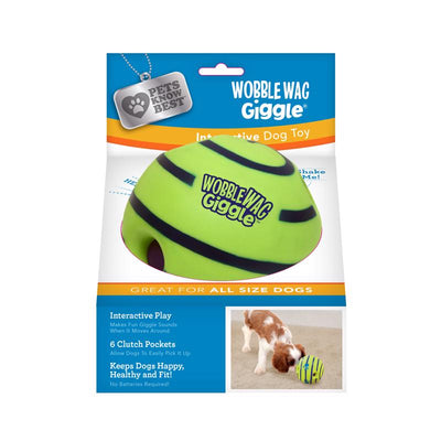 Pets Know Best Wobble Wag Giggle Ball Green Vinyl Ball Dog Toy
