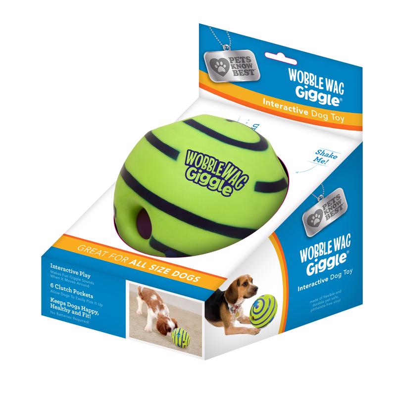 Pets Know Best Wobble Wag Giggle Ball Green Vinyl Ball Dog Toy