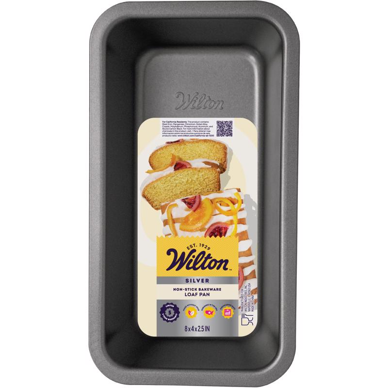 Wilton Silver 4 in. W X 8 in. L Loaf Pan Black