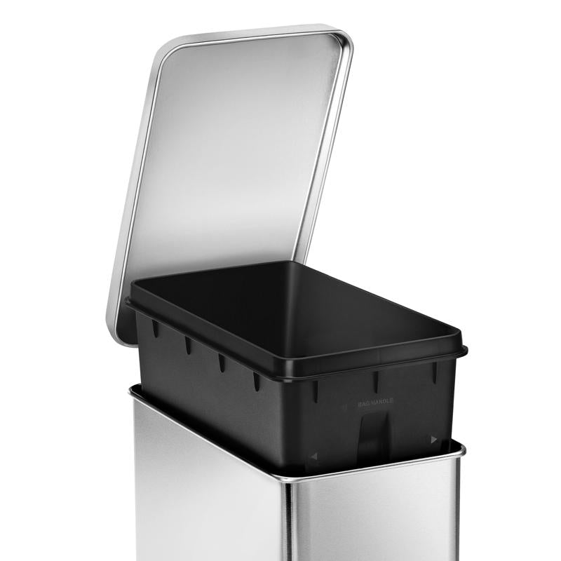 Simplehuman 10 L Silver Stainless Steel Step Trash Can