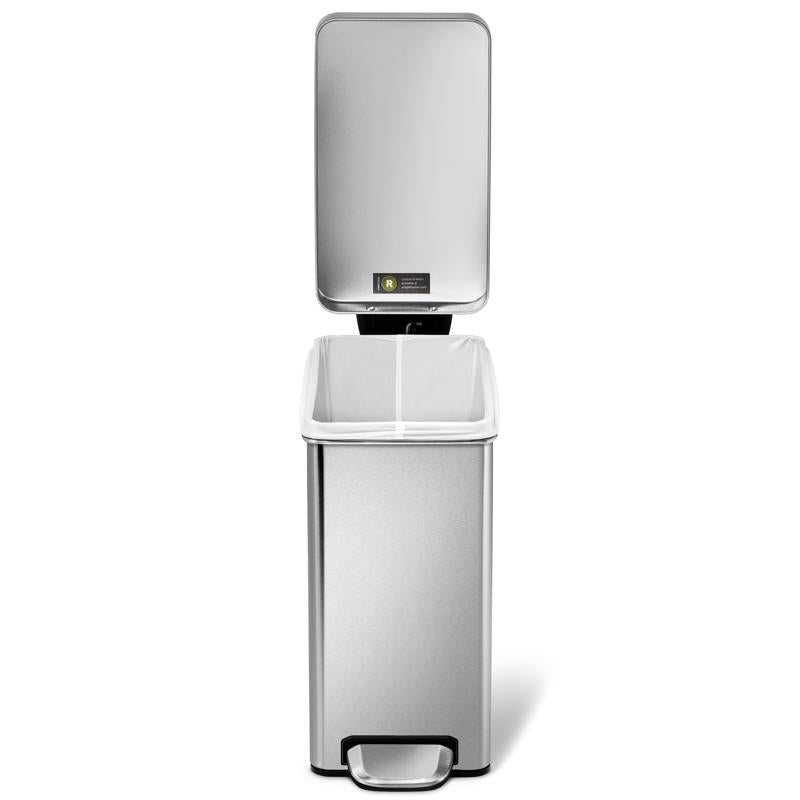 Simplehuman 10 L Silver Stainless Steel Step Trash Can