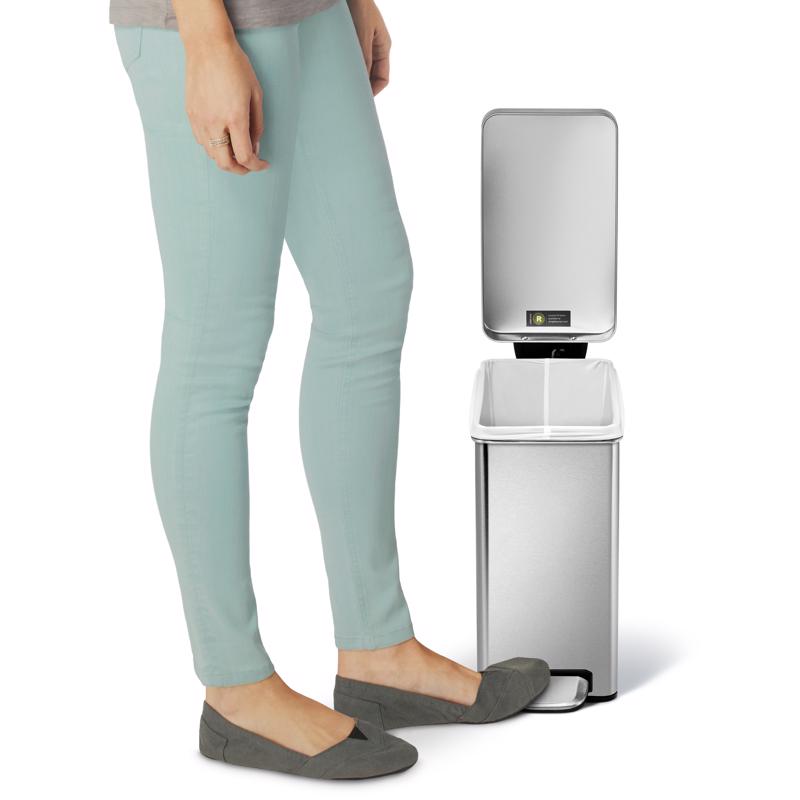 Simplehuman 10 L Silver Stainless Steel Step Trash Can
