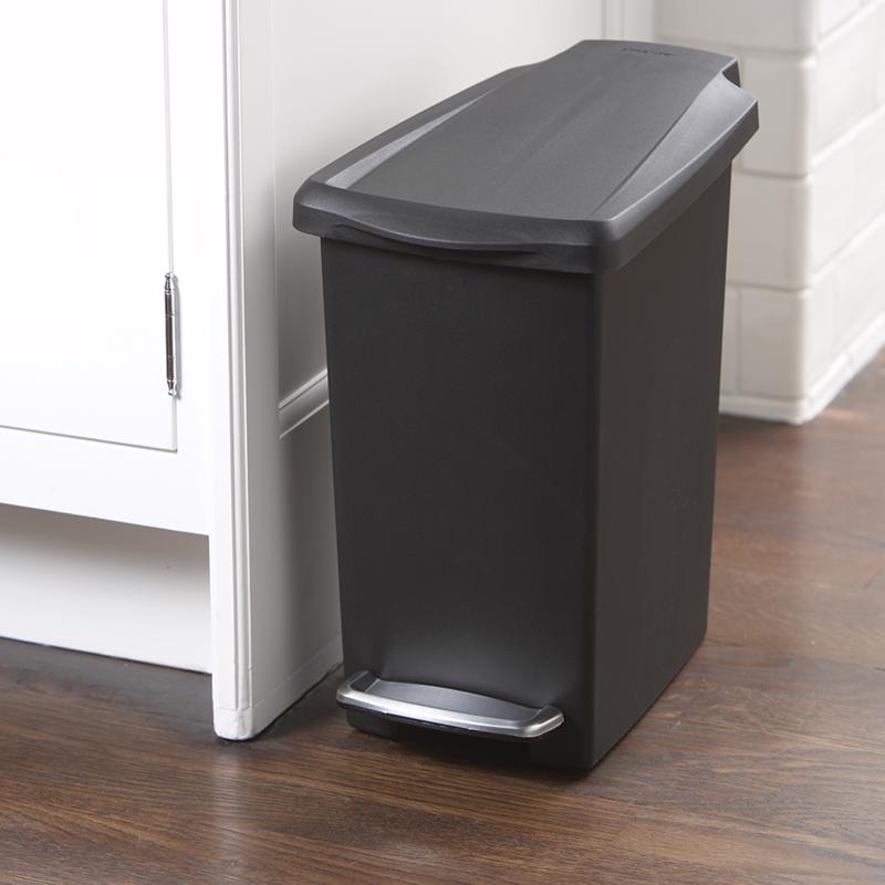 Simplehuman 10 L Black Plastic Step Trash Can