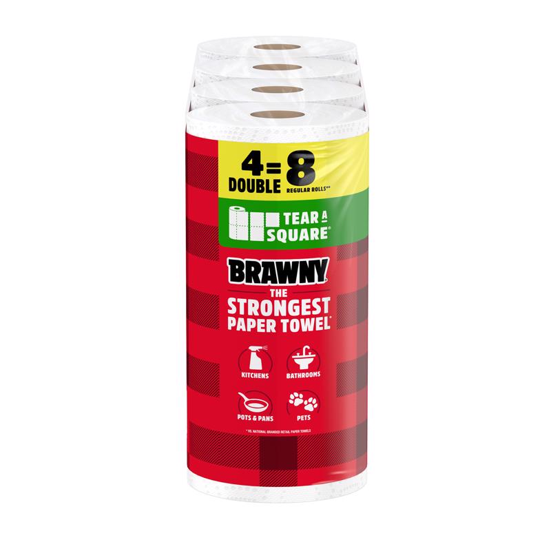 Brawny Tear-A-Square Paper Towels 76 sheet 3 ply 4 pk